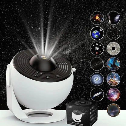 Galaxy Star Projector Lamp with 13 HD Film Slides