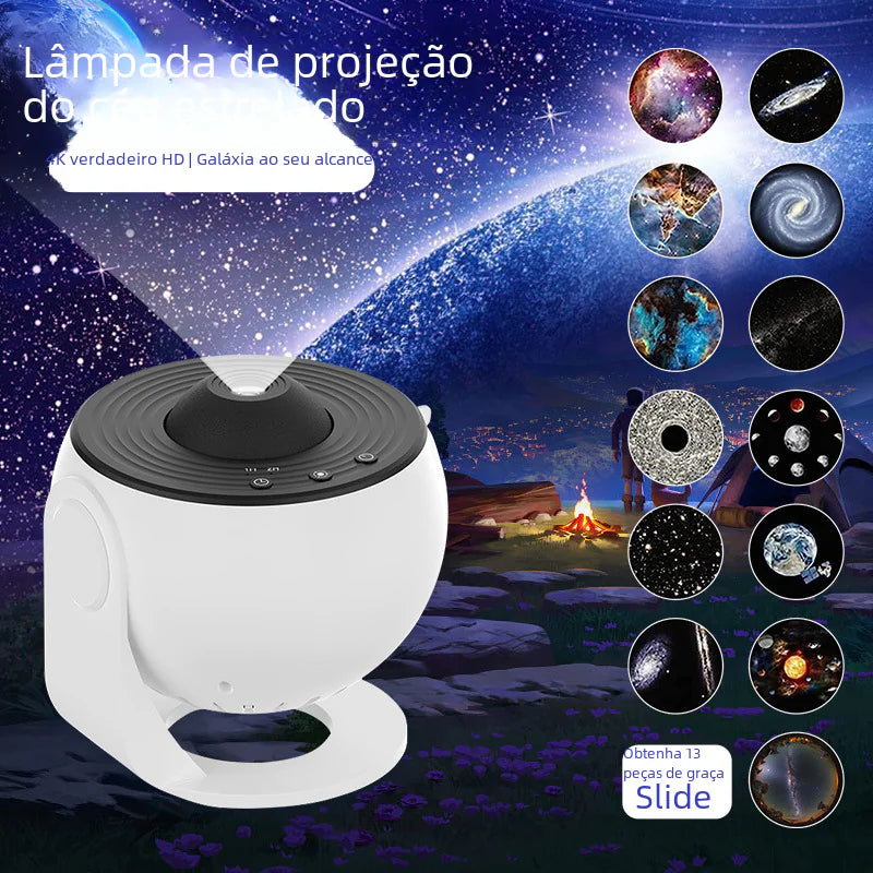 Galaxy Star Projector Lamp with 13 HD Film Slides